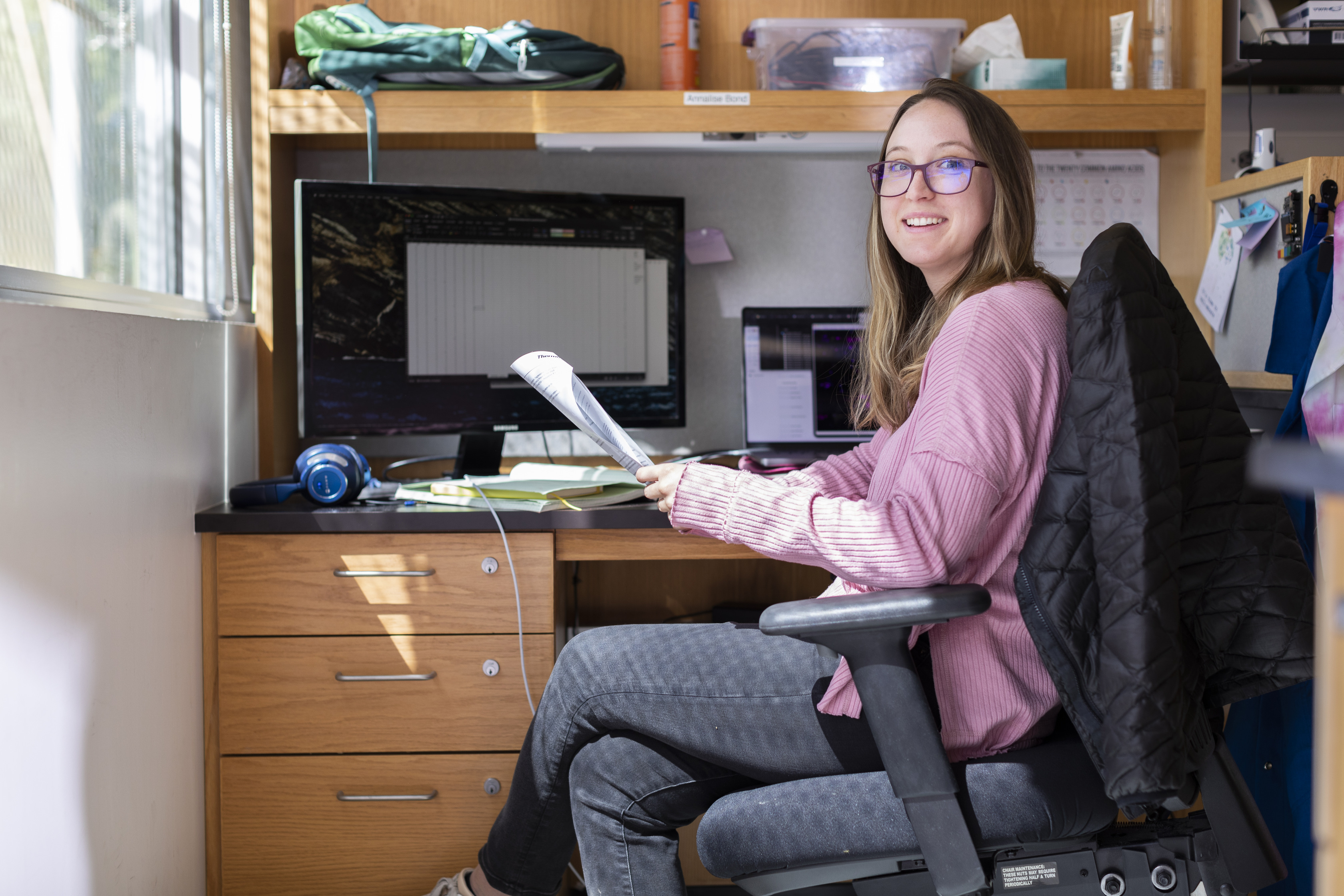 A student at their desk